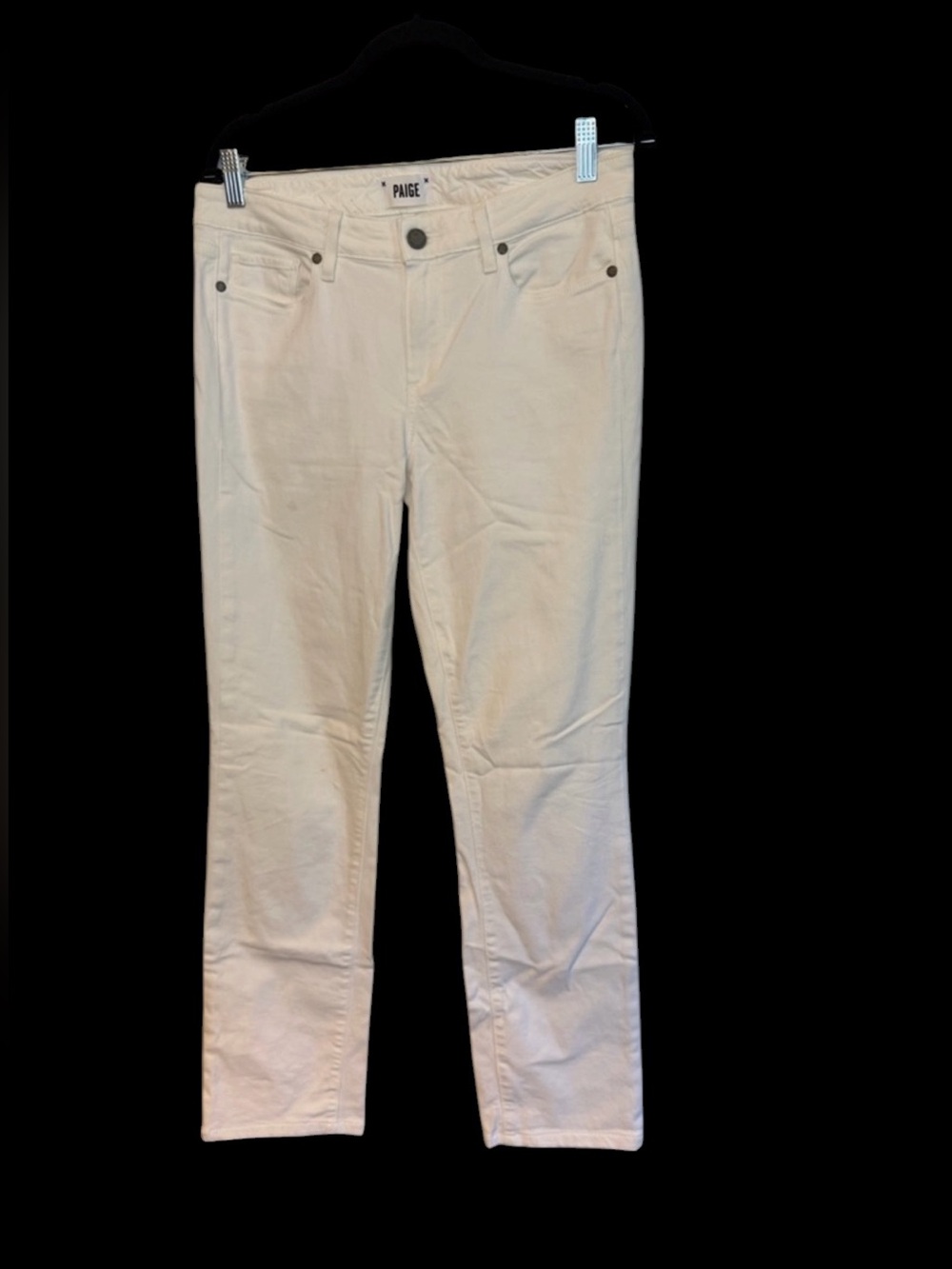 Paige White Skyline Straight Cotton Jeans Women Size 30 x 28